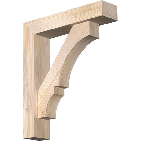 Ekena Millwork Balboa Block Smooth Bracket w/ Offset Brace, Douglas Fir, 5 1/2"W x 24"D x 28"H BKT0604X24X28BOA05SDF